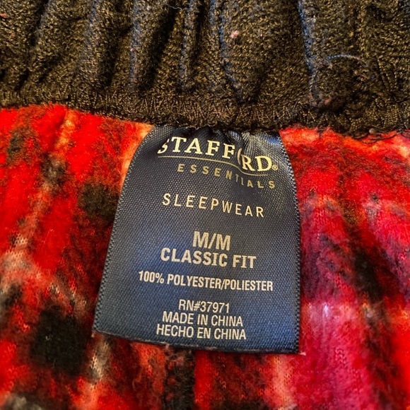 Stanford sleepwear fleece 100% polyester, classic fit, medium red black … - Picture 3 of 3